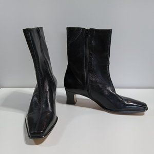 Etienne Aigner "CAMERA" Black Leather Boots, Women's 9.5 M